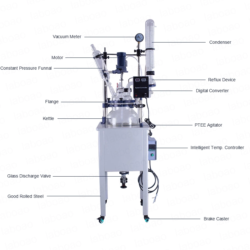 Single Layer Glass Reactor for Laboratory