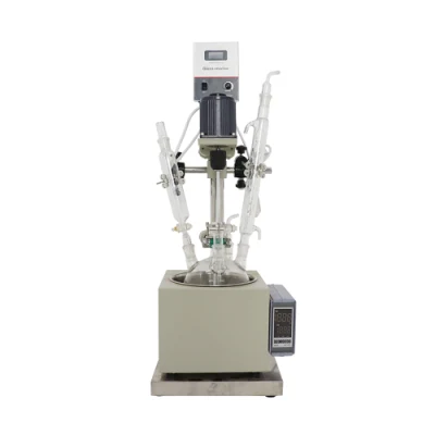 5L Laboratory Single Layer Heating Glass Reactor with Condensing Tube