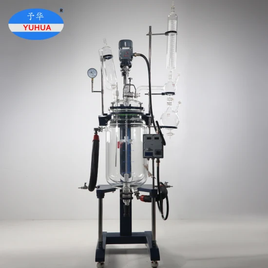 China 10L 20L 50L 100L Glass-Lined Medical Laboratory Equipment Chemical Agitator Tank Double Layer Batch Jacketed Glass Reactor Price