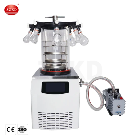 CE Automatic Lab Mini Multi-Function Vacuum Freeze Dryer Bench Top Industrial Enzyme Lyophilization Machine Pilot Cold Air Lyophilizer