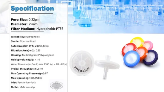 Aijiren Basic Customization Laboratory 25mm 0.45μ M Cellulose Acetate HPLC Syringe Filter